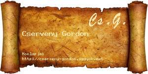 Cserveny Gordon névjegykártya